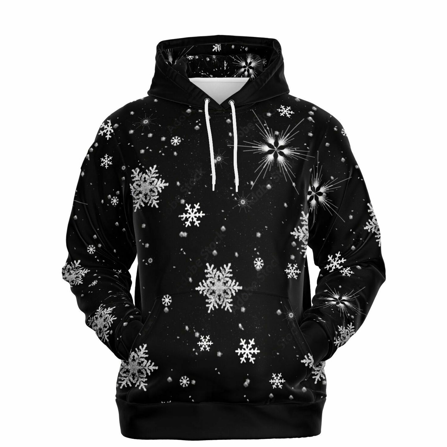 Black Silver Snowflakes Hoodie 1