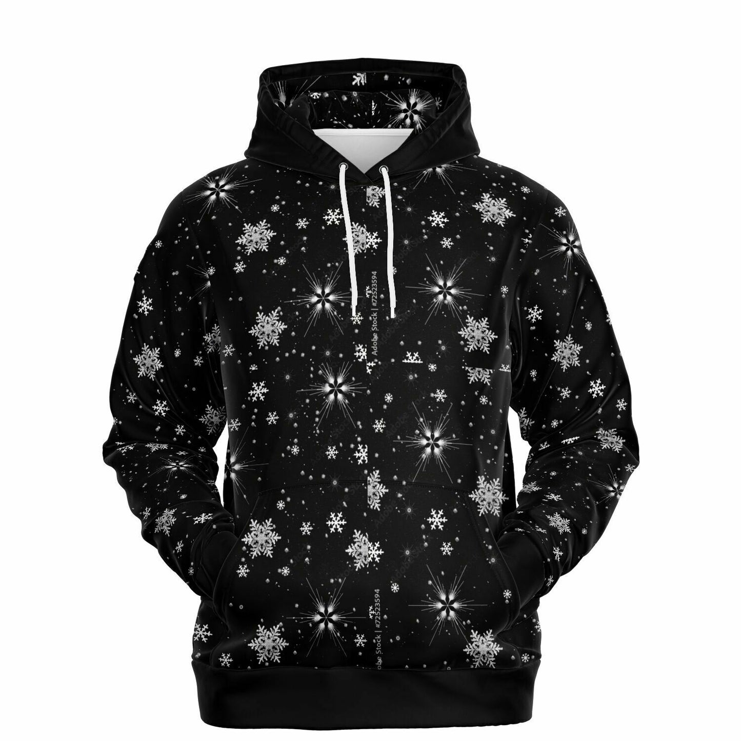 Black Silver Snowflakes 2 Hoodie