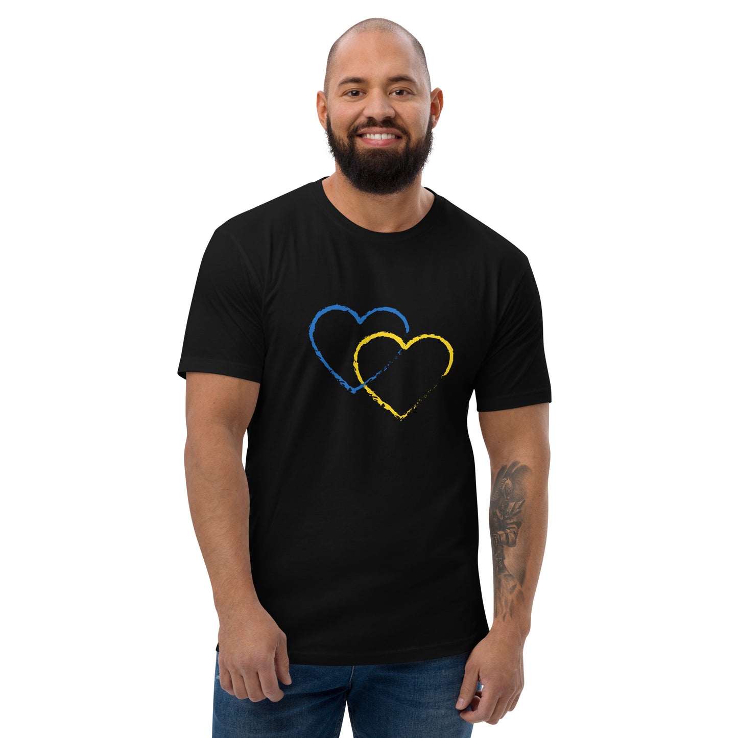 Ukraine Heart 2 Men Fitted T-shirt (8 colors)