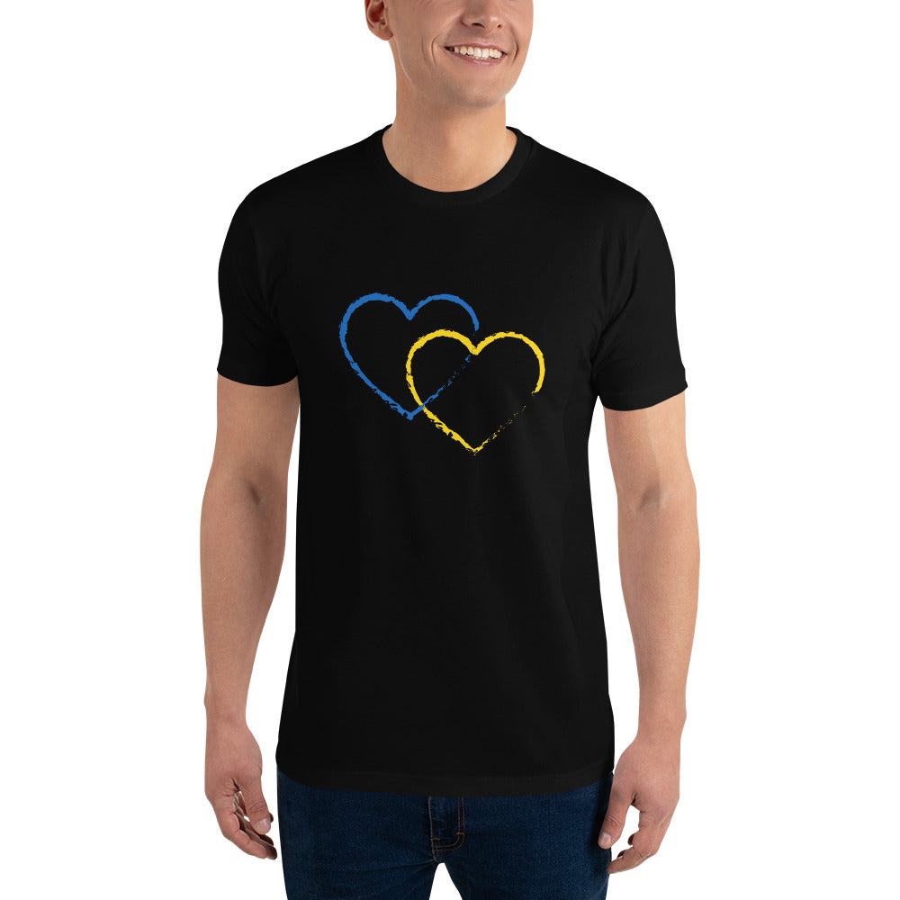 Ukraine Heart 2 Men Fitted T-shirt (8 colors)