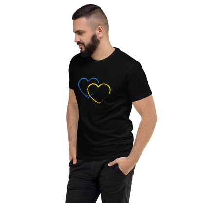 Ukraine Heart 2 Men Fitted T-shirt (8 colors)