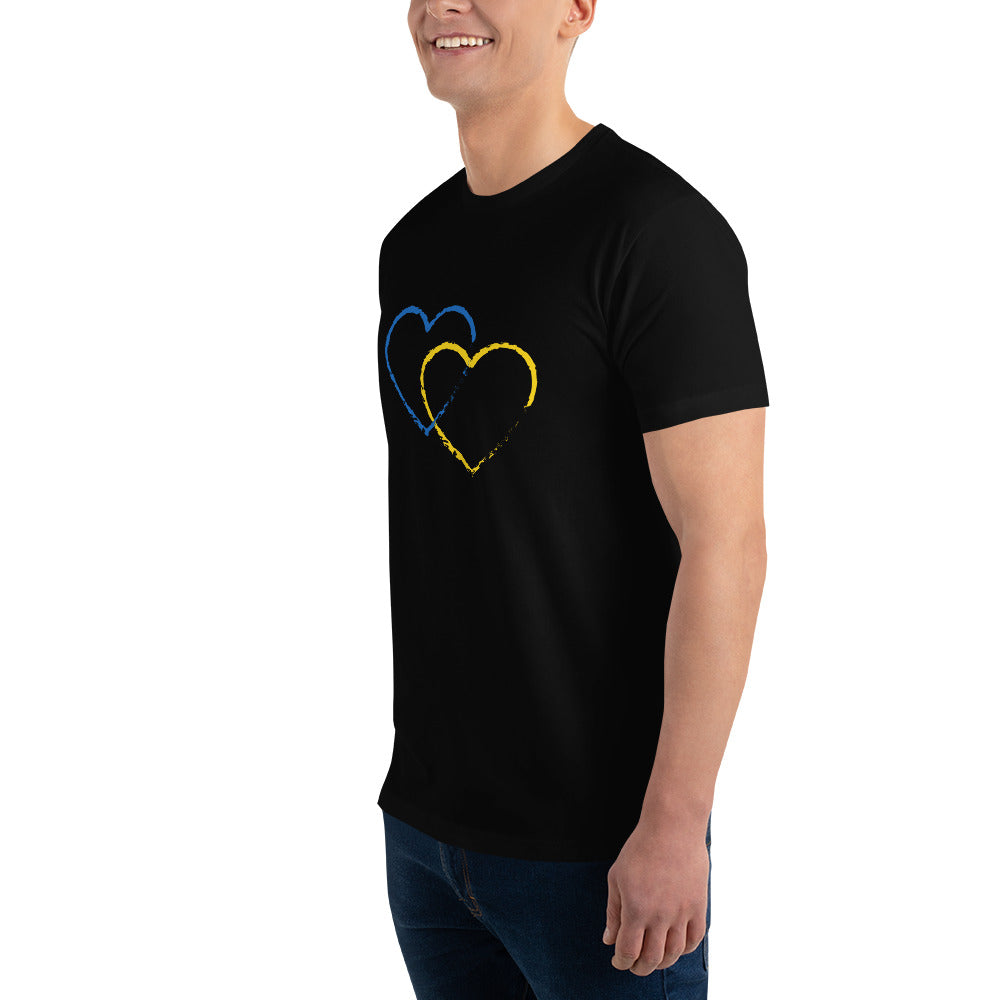 Ukraine Heart 2 Men Fitted T-shirt (8 colors)