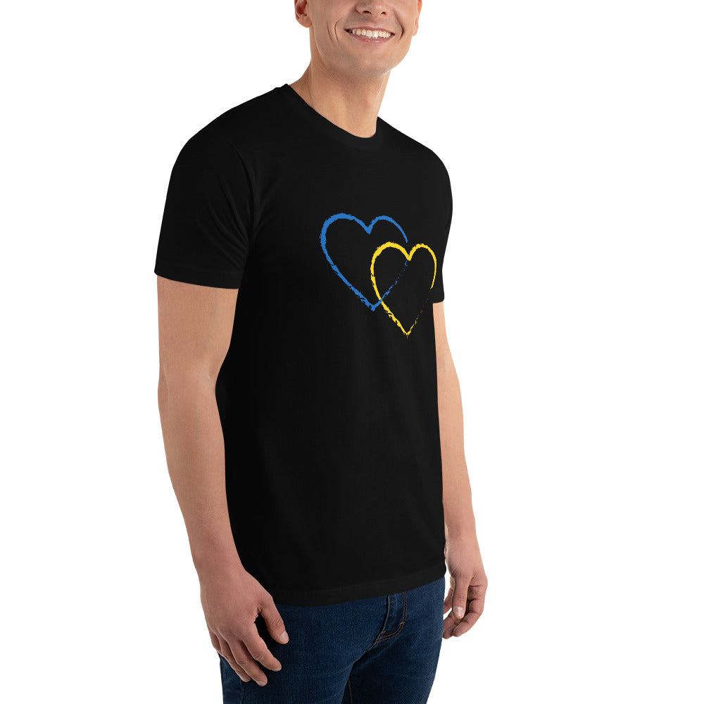 Ukraine Heart 2 Men Fitted T-shirt (8 colors)