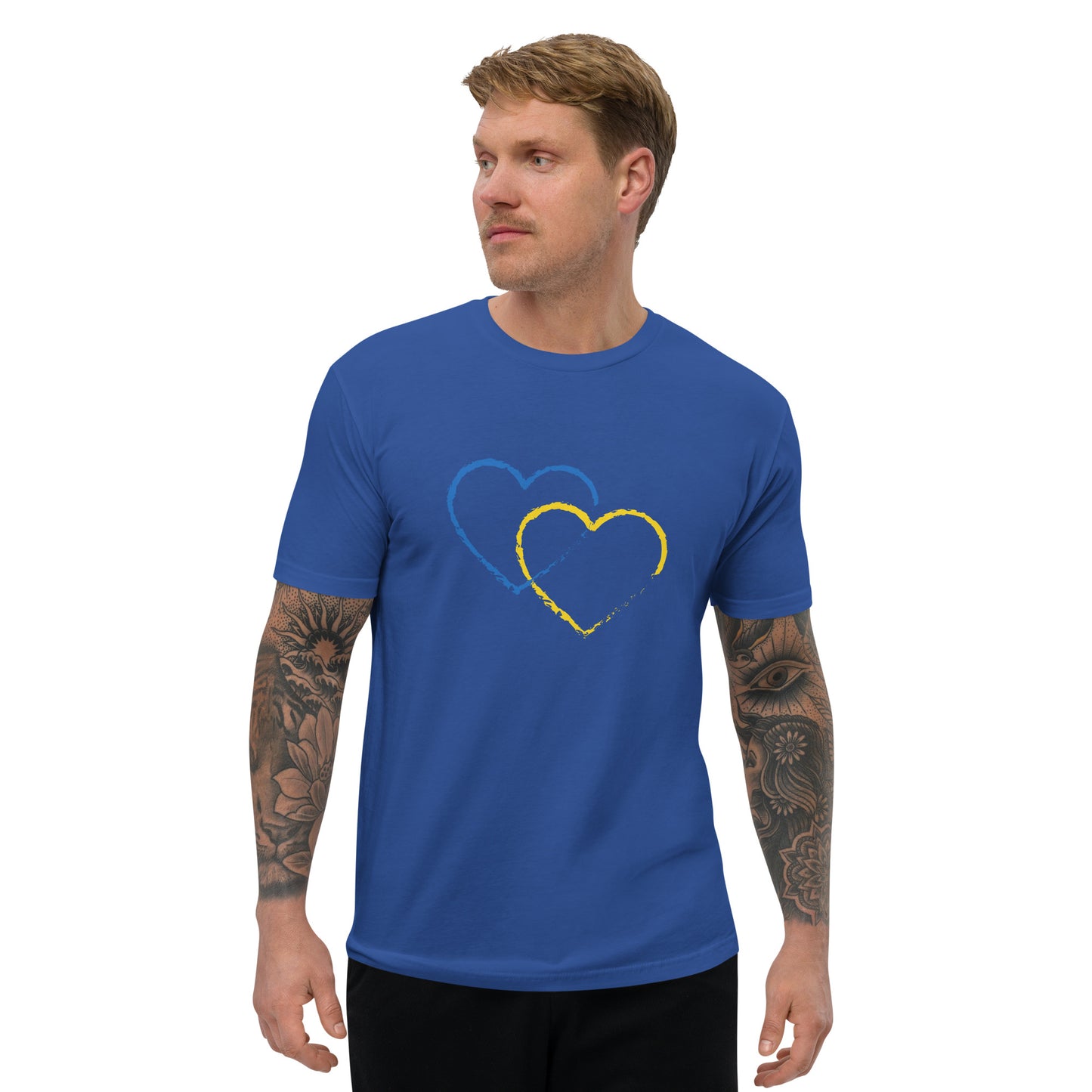 Ukraine Heart 2 Men Fitted T-shirt (8 colors)