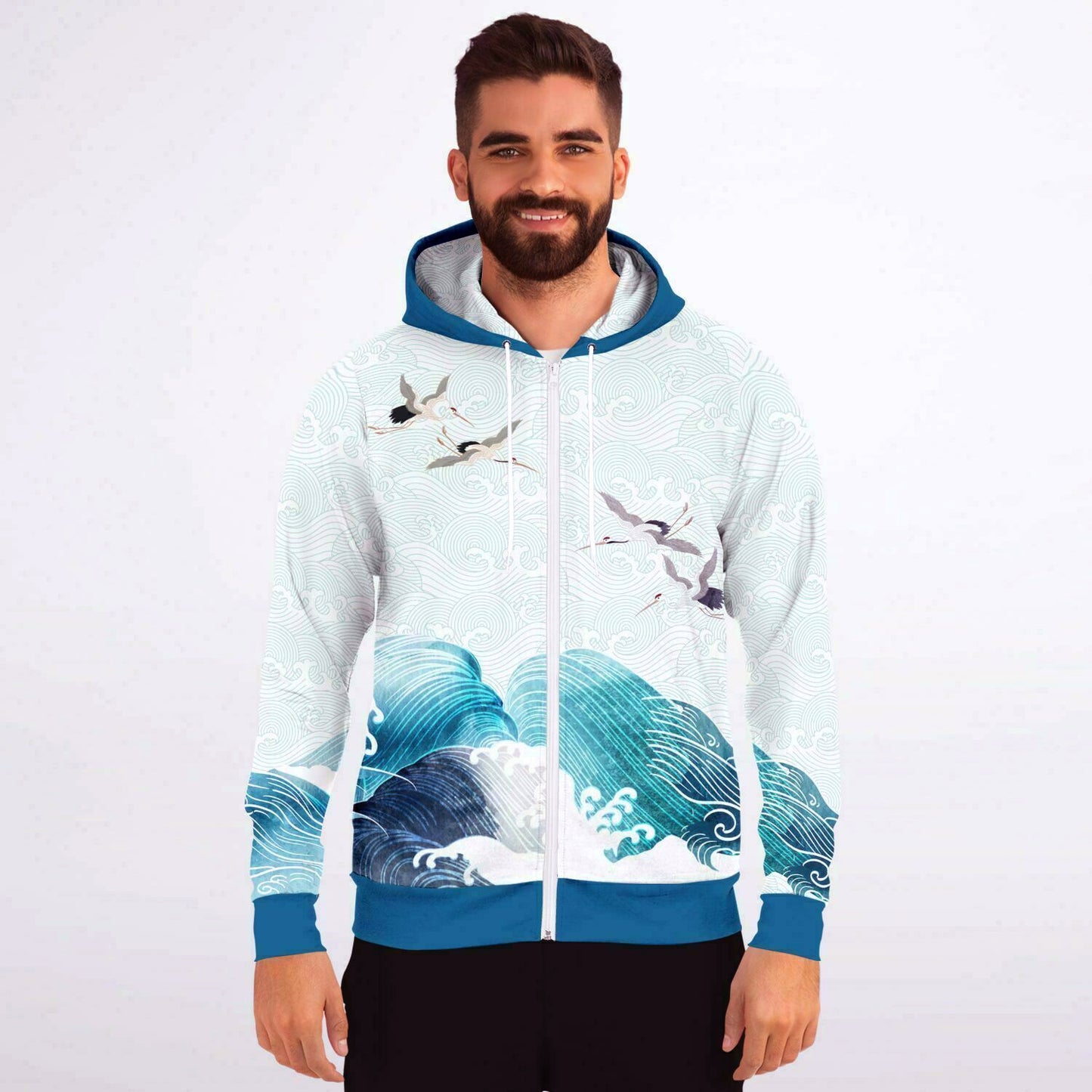 Waves & Cranes Zip Hoodie Unisex (3 variants)