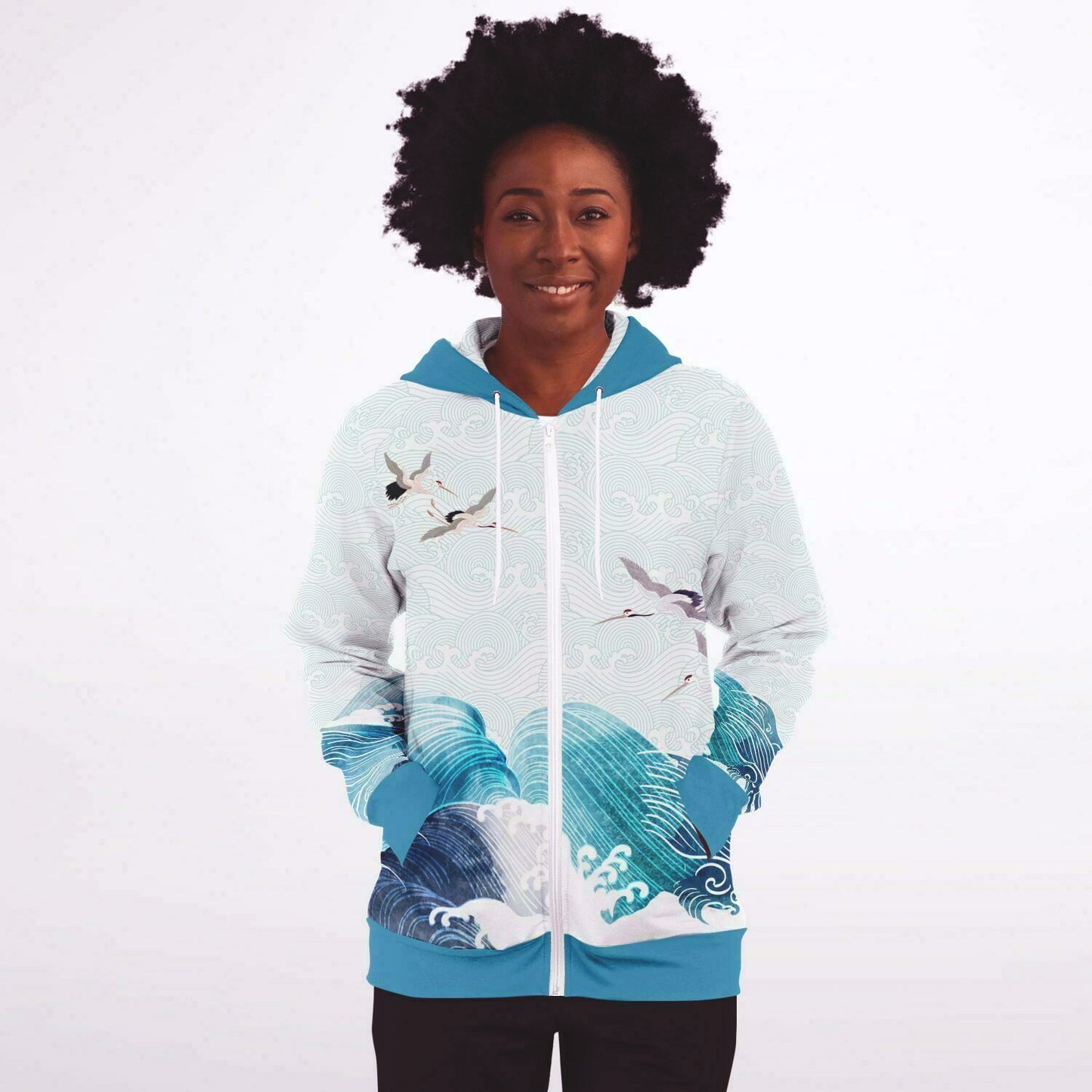 Waves & Cranes Zip Hoodie Unisex (3 variants)