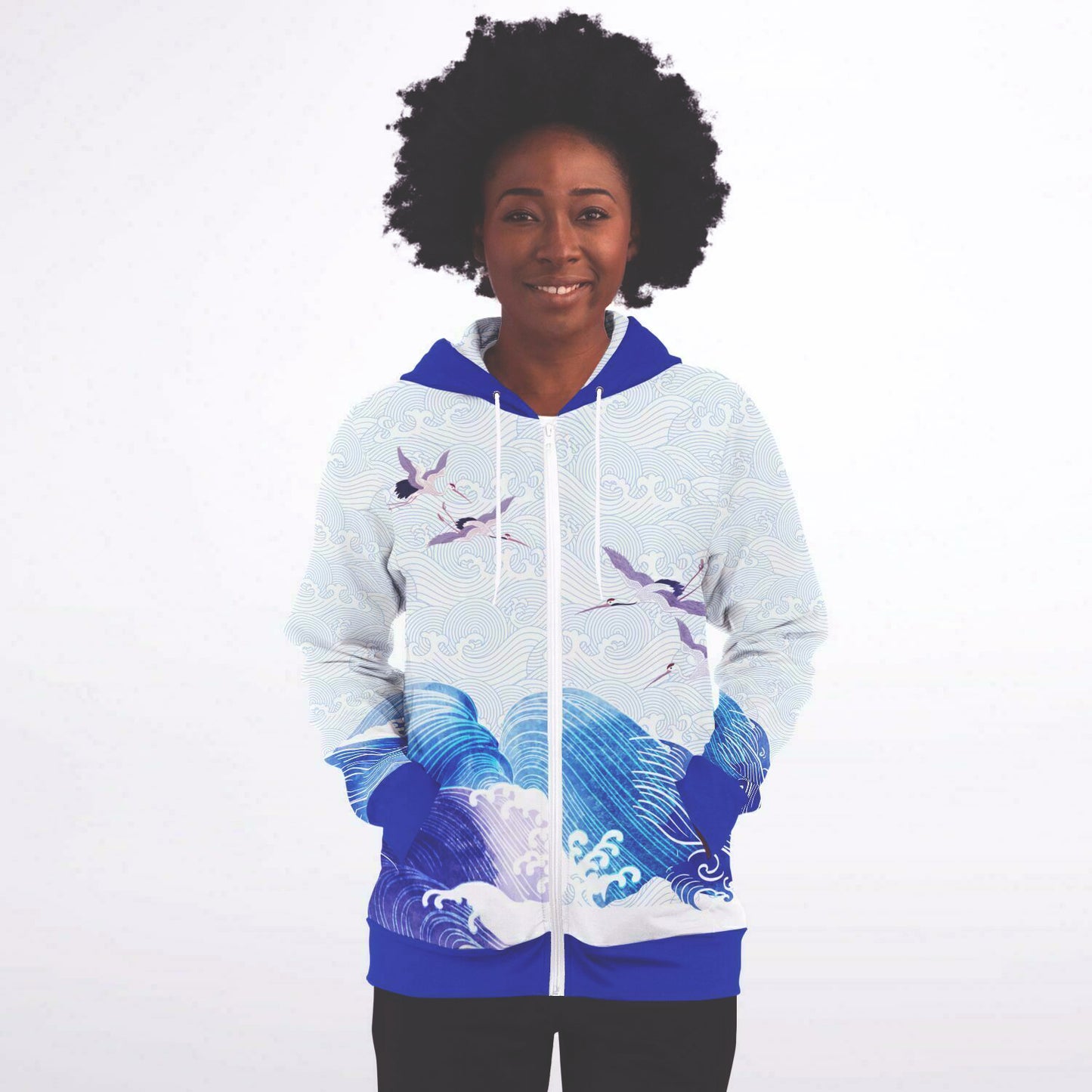 Waves & Cranes Zip Hoodie Unisex (3 variants)