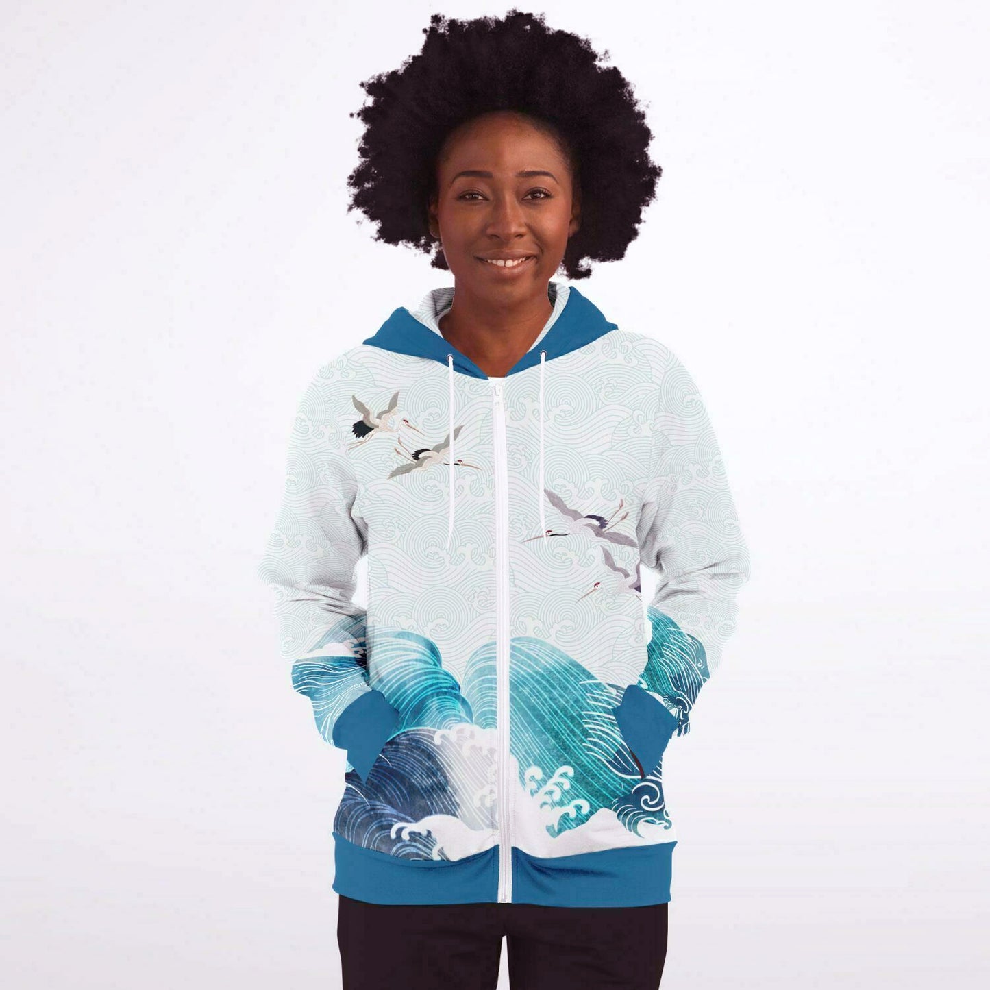 Waves & Cranes Zip Hoodie Unisex (3 variants)