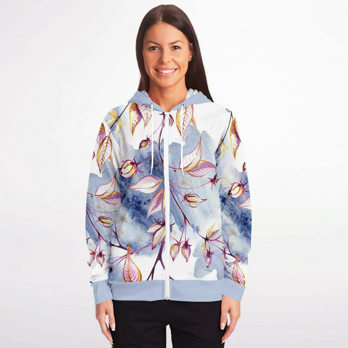 Blue Leaves Zip Hoodie - original