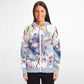 Blue Leaves Zip Hoodie Unisex