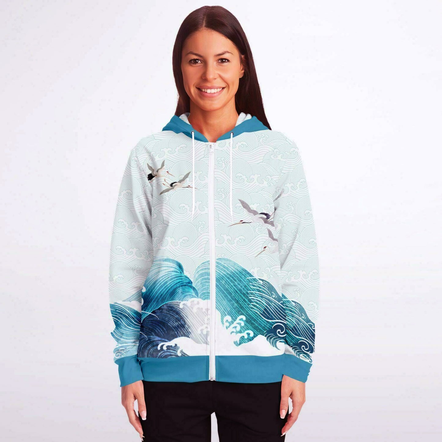 Waves & Cranes Zip Hoodie Unisex (3 variants)