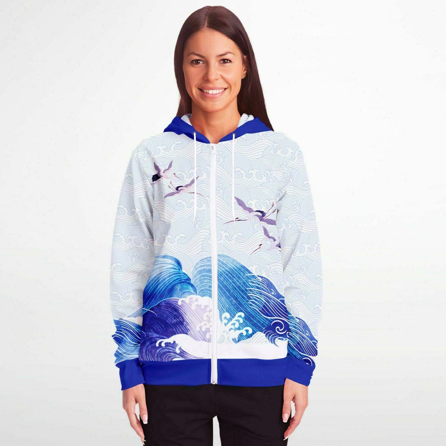 Waves & Cranes Zip Hoodie Unisex (3 variants)