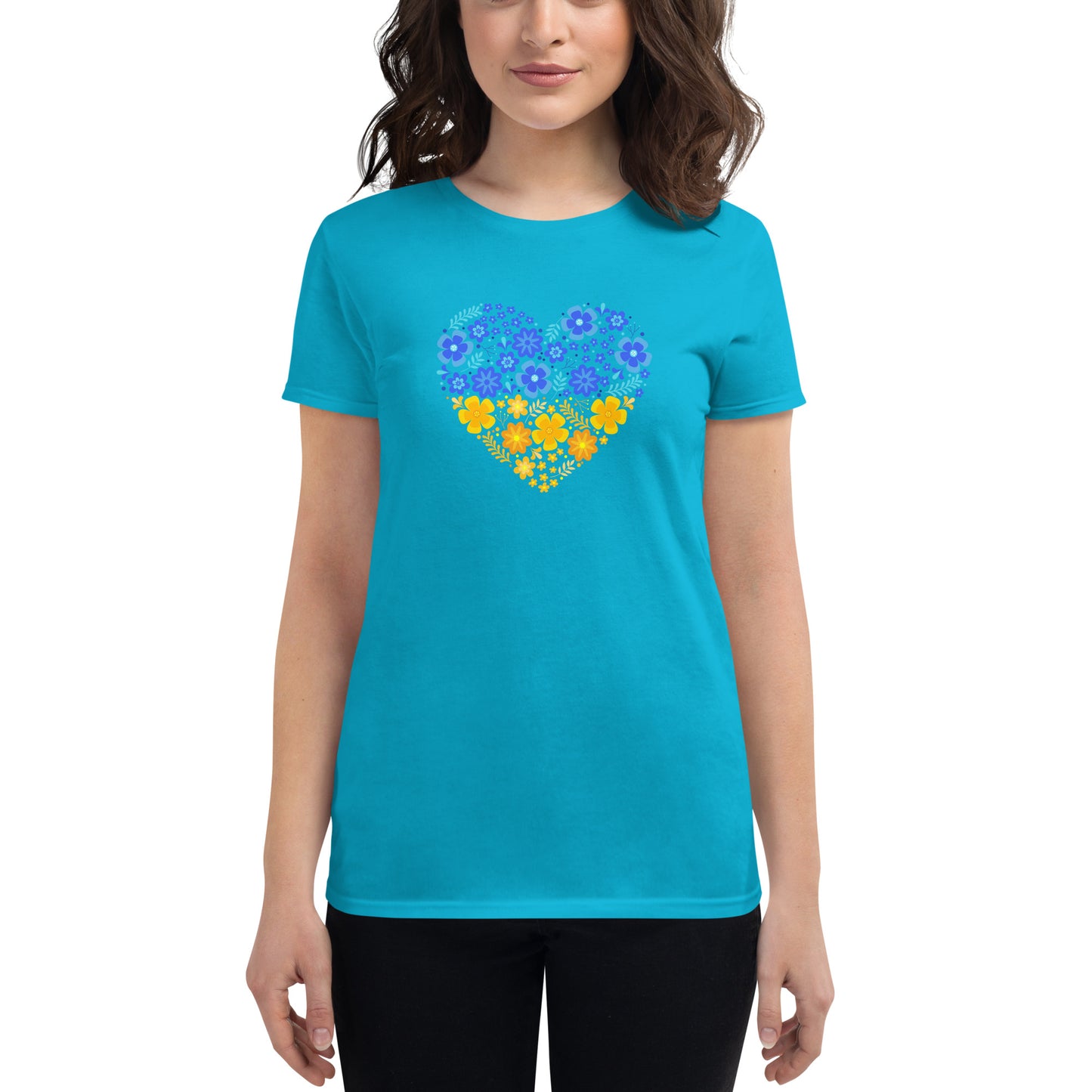 Ukraine Heart 1 Women Semi-Fitted T-shirt (10 colors)