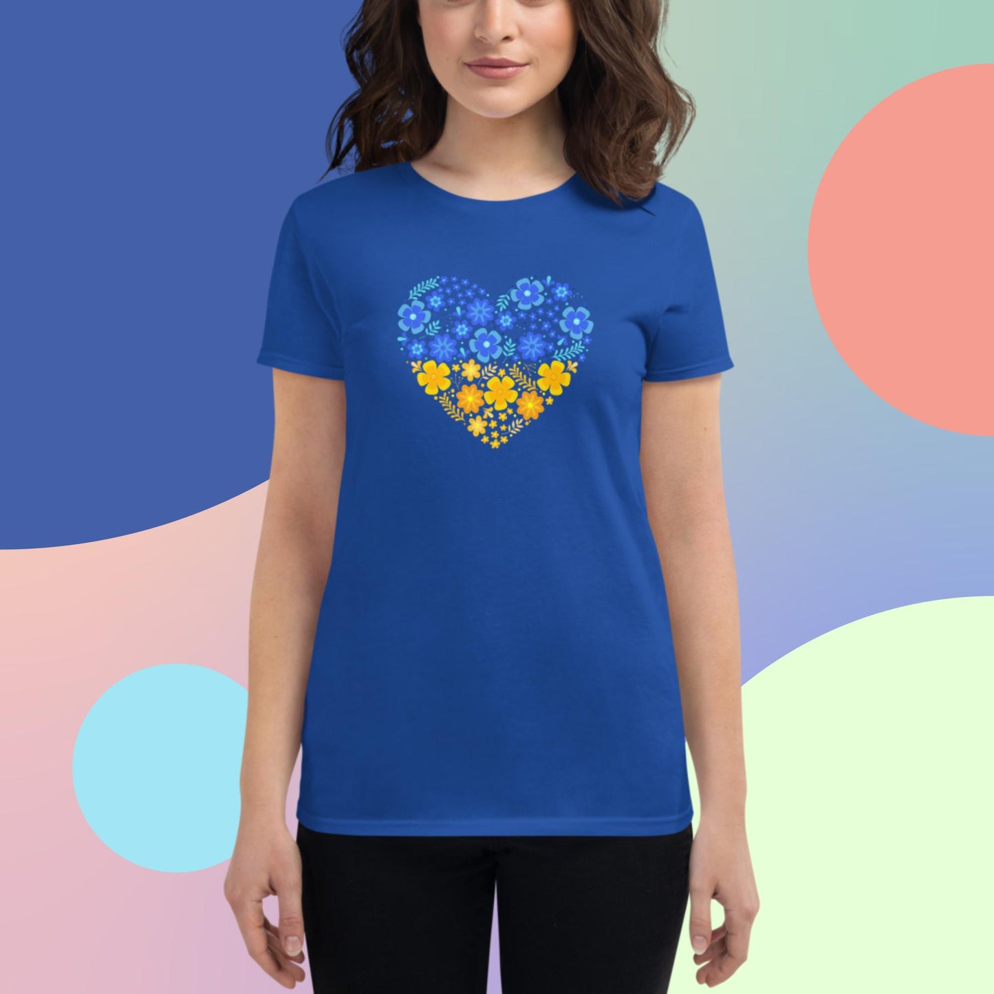 Ukraine Heart 1 Women Semi-Fitted T-shirt (10 colors)